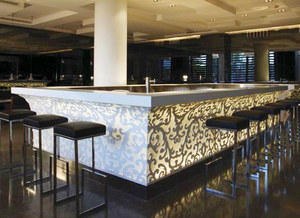 Tamaño personalizado conjunto sin piedra artificial de mesa de bar club LED encimeras de recepción bar - Product Image 6
