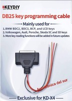 Câble de programmation de clés KEYDIY KD DB25, compatible exclusif avec KD-X4 pour clés BMW BDC2/ BDC3/ BCP/ LCD et pour clés VW 5C 5D