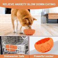 Nouveau bol pour chien en silicone style citrouille Halloween – Bol d'alimentation lente tout-en-un élégant pour chiens et chats