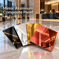 Panneau composite en aluminium miroir 3mm 4mm 4x8ft, plaque ACP pour murs décoratifs de salle d'exposition