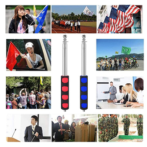 เสาธงสำหรับทัวร์ท่องเที่ยวทำจากสเตนเลสแบบพกพาพับได้พิมพ์โลโก้แบบระเหิด