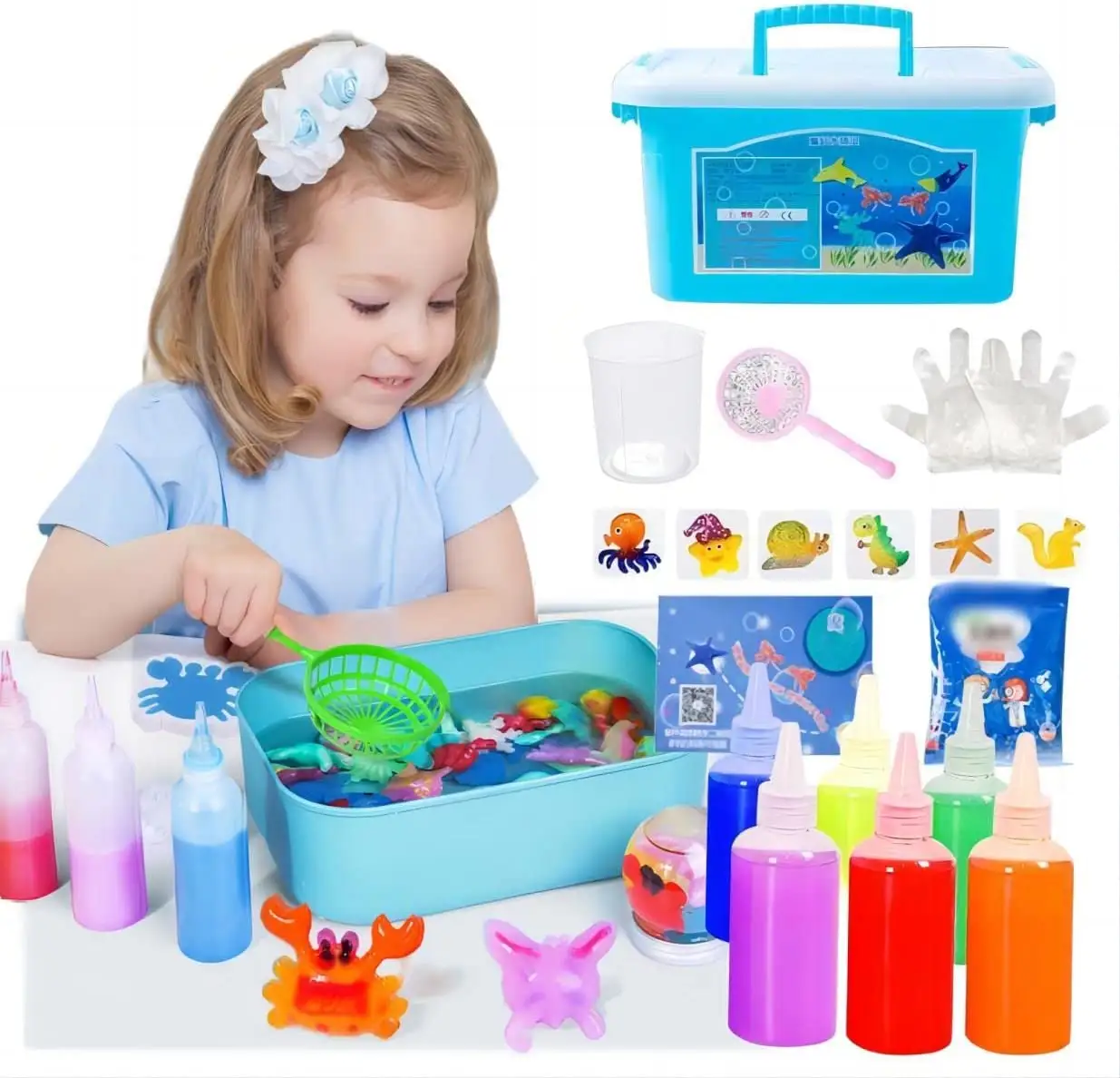 2024 6 colores nuevo Kit educativo de cuentas de elfo de agua de animales DIY hecho a mano Kit de juguete de elfo de agua mágico