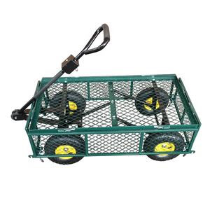 Chariot de jardin en maille à 4 roues Chariot de jardin à paroi latérale amovible Chariot de jardin à outils en acier Chariot à main - Product Image 2