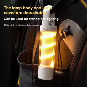 โคมไฟตั้งแคมป์ LED พร้อมแบตเตอรี่ลิเธียมแบบชาร์จ USB ไฟตั้งโต๊ะกันน้ำ IP65 2700K แสงสีขาวอุ่นหรี่แสงได้ - Product Image 6