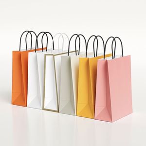Sac en papier d'emballage de vêtements de luxe de grande taille avec votre propre logo, sac en papier kraft brun recyclé, emballage cadeau personnalisé pour les achats - Product Image 2