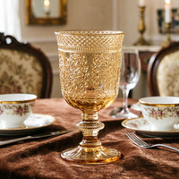Gobelet à vin en verre artisanal, orné et gaufré, écologique, de couleur, style européen, résistant au lave-vaisselle, idéal pour les événements et les célébrations