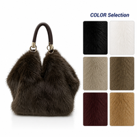 Sac fourre-tout Koo pour femme, style bohème, luxe, fausse fourrure de renard, imprimé léopard, deux anses, fermeture éclair, chaînes, hiver, résistant au froid, pelucheux