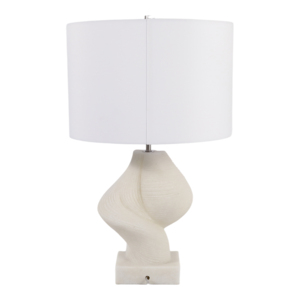 Lampada da Tavolo Moderna in Resina con Paralume Bianco a Tamburo, Luce Decorativa per Casa, Camera da Letto, Ufficio, Soggiorno - Product Image 6