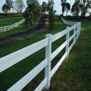 Recinzione Mobile per Bestiame a 3 Traverse in PVC, Recinzione per Cavalli, Recinzione per Allevamenti di Bovini, Pali per Recinzioni da Fattoria e Ranch - Product Image 1