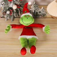 Noël Grinch peluche jouet vert fourrure monstre poupée poupée décoration d'arbre de Noël