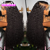 Peluca frontal de encaje HD 13x6 de 32-36 pulgadas con ondas de agua, pelucas rizadas birmanas de cabello humano con ondas profundas, pelucas pre-arrancadas sin pegamento HD con cierre 5x5