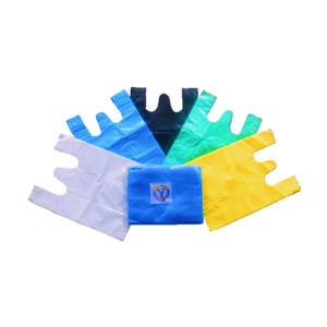 Vente chaude de haute qualité à bas prix sacs à provisions t-shirts en plastique biodégradables colorés personnalisés - Product Image 1