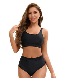 Nuevo Bikini triangular sexy sin espalda para mujer Patrón sólido Traje de baño de una pieza separada Característica de talla grande para ventas transfronterizas - Product Image 2