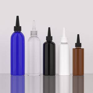 Lüks yuvarlak PET uçucu yağ sıkılabilir şişe boş 180ml 240ml saç yağı sıkılabilir şişe ile büküm kap - Product Image 4