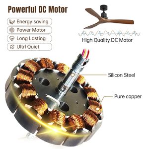 Hiện đại đơn giản 52 inch 3 óc chó rắn gỗ quạt trần với điều khiển từ xa - Product Image 3