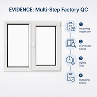 Ventanas de PVC de Color Personalizado para Casa, Ventana Abatible Multicámara, Aislamiento Térmico, Larga Vida Útil