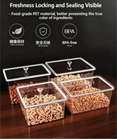 Conteneurs de présentation en acrylique transparent pour bonbons et aliments en vrac, grands bacs de stockage en lucite pour bonbons et céréales, vente en gros