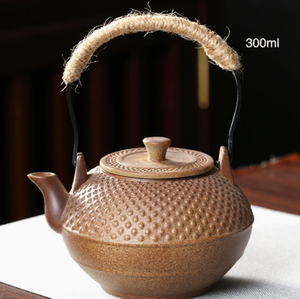 Teiera in Ceramica Artigianale Grezza con Base Riscaldante per Fornello, Bollitore con Manico Laterale e Maniglia per Sollevamento, per Bollire il Tè e Set da Tè Kung Fu - Product Image 5