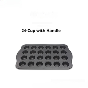 Thực tế 24-cup mini Kim Loại <span class=keywords><strong>Muffin</strong></span> khuôn mẫu & cupcake khay không dính thân thiện với môi BPA miễn phí với Dễ dàng-grip xử lý - Product Image 2