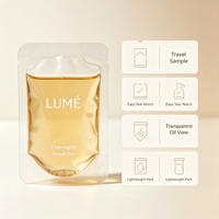 Sachet d'échantillon cosmétique personnalisé imprimé numériquement, scellé sur 3 côtés, étanche, transparent, pour liquides, pochette d'emballage 10ml pour huile nettoyante, petit format