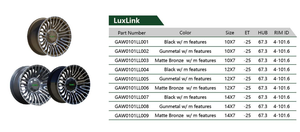 Rueda para Carro de Golf Genek LuxLink 14*7 Negra y Neumático DOT 215/35-14 de 4 Capas, Productos W-161&T-133, Rueda de Goma para Carro de Golf W-161&T-1 - Product Image 6