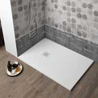 Meuble de salle de bain Milano Koricini Durable 100x70 cm en résine effet pierre blanche, design minimaliste, assemblage angulaire, fabriqué en Italie