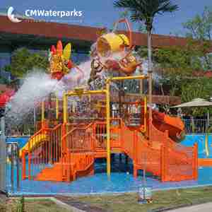 บ้านน้ำไฟเบอร์กลาสสำหรับโรงแรมรีสอร์ทอุปกรณ์สำหรับเด็กเล่นน้ำแบบใหม่ - Product Image 3