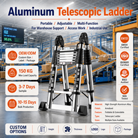 Échelle télescopique multifonctionnelle moderne en aluminium 6063 certifiée EN131, pliable, capacité de charge de 150 kg, pour entrepôt et usage industriel