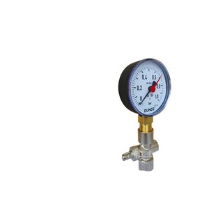 Dungs Analog Pressure <b>Gauge</b> 0 1 Bar With Push Button Valve For Gas Systems - Product Image 1