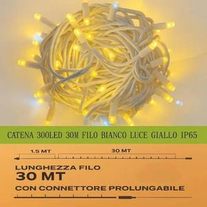 Guirlande lumineuse Gloca 300Led, fil blanc de 30M, lumière jaune, Ip65, décoration intérieure et extérieure - Product Image 4