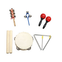 Yong Xin Children's 6-Piece Percussion Musical Instrument Set with Plastic & Metal Tambourine
