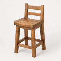 Tabouret de bar moderne minimaliste en bois de chêne naturel fait main Phuoc Hung, dossier solide, écologique, multifonctionnel, pour l'extérieur et la maison