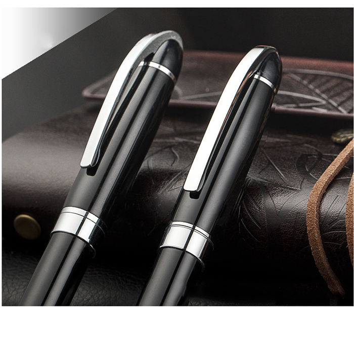 Luxury Business Gifts Black Metal Ballpoint Pens with Custom Logo