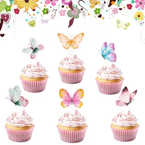 2024 12 Stuks Nieuwe Vlinder Feest Decoraties Cake Toppers Groothandel Cake Decoratie Vlinder Voor Kinderen Verjaardag Bruiloft