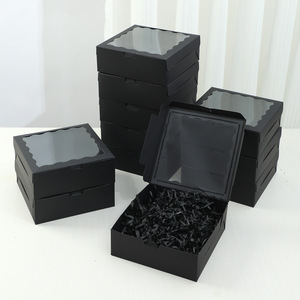 Caja de Regalo Cuadrada Rosa con Ventana para Fiestas de Cumpleaños, Día de San Valentín, Caja de Papel para Empaque Ecológica con Opción de Logotipo Personalizado - Product Image 4