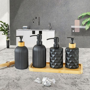 Savon liquide de luxe, shampoing 400 ml, lotion pour le corps recyclée, flacon en verre avec pompe, impression à l'écran, <span class=keywords><strong>Maoya</strong></span> - Product Image 3