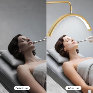 Lampe LED demi-<span class=keywords><strong>lune</strong></span> réglable sur pied avec support de téléphone pour extensions de cils, nail art, tatouage, soins de la peau, salon de beauté et SPA - Product Image 5