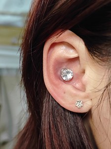 Piercing Magnético para Oreja, Unisex, de Acero Inoxidable, con Zirconia, Plateado, Geométrico, Bonito Clip para Hueso de la Oreja, para Fiestas - Product Image 5