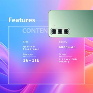Hot60 Pro 2025 mô hình mới 7.3 "điện thoại thông minh | 16GB RAM + 1TB ROM | Android 14 | Mở khó<span class=keywords><strong>a</strong></span> bằng khuôn mặt | SIM kép | Phiên bản toàn cầu fingerparint - Product Image 3