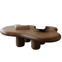 Table basse mobile de luxe pour salon, style nordique, crème, en forme de nuage ondulé