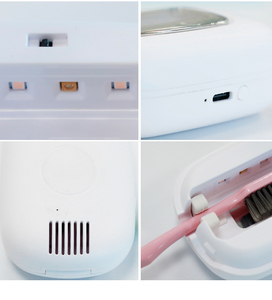 Caja esterilizadora de cepillos de dientes OEM personalizada con batería de 450 mAh, desinfectante UV con diseño deslizable, soporte de cepillos de dientes montado en la pared para el hogar - Product Image 5