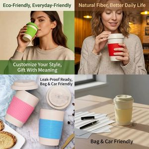 Gobelet de voyage réutilisable en bambou de 420 ml (15 oz) avec trou pour paille et bec verseur, résistant au lave-vaisselle, personnalisable, vente en gros - Product Image 3