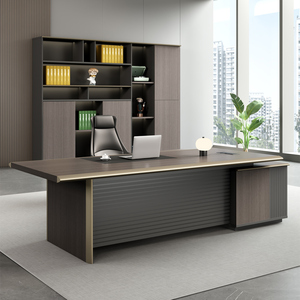 Escritorio Ejecutivo Moderno de Lujo en Forma de L, Mesa de Computadora para Oficina, Forma Personalizable, Estilo de Panel de Madera, Escritorios Modulares - Product Image 4