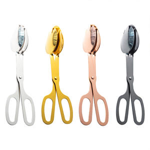 Wholesale <strong>Kitchen</strong> Silicone <strong>Scissor</strong>-Handled Serving Spatula <strong>Tongs</strong> Stainless Steel Salad Bread Clip Buffet Steak Cooking Food - Product Image 1