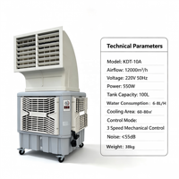 Refroidisseur d'air industriel mobile à grand volume d'air (12000 m³/h), faible bruit, équipement de refroidissement pour élevages et serres de culture