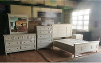 Meubles de chambre à coucher en bois massif, lit king size et queen size, ensemble de chambre à coucher en gros GLD11