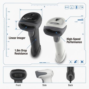 Lecteur de codes-barres 1D industriel Cino F680, imager linéaire haute performance, scanner USB <span class=keywords><strong>pour</strong></span> supermarchés, vente au détail, inventaire - Product Image 2