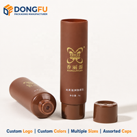 Tube souple en PE personnalisé, vide, couleur crème marron, 5 ml, pour emballage cosmétique, sérum, lotion, crème pour le corps