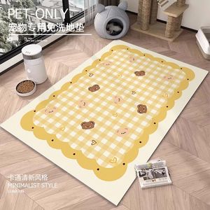 Pet Only Checkered PVC Floor <b>Mat</b> Rectangle Stain Resistant Wipeable Pet Friendly <b>Mat</b> For <b>Cats</b> Dogs - Product Image 3