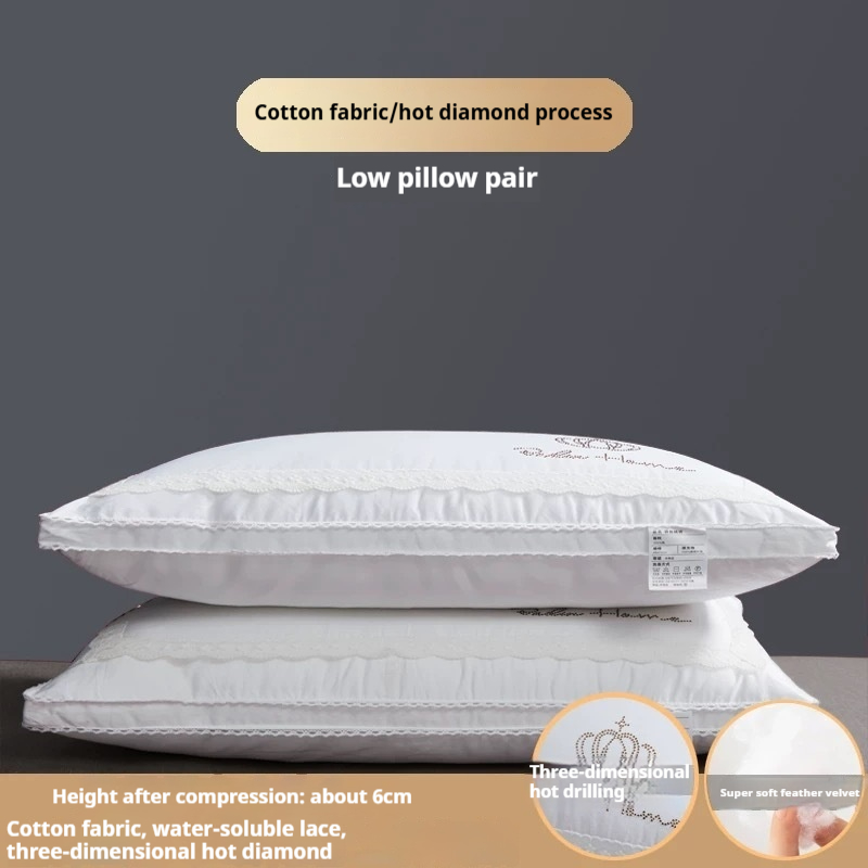 Une paire d'oreillers bas